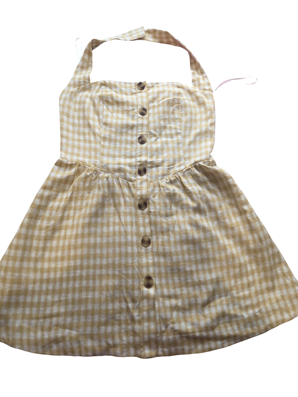 Camila Coelho Yellow Gingham Midi Dress